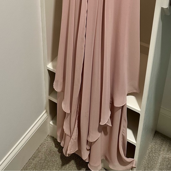 Eliza J tiered chiffon gown. Soft pink. Size 6. - Picture 7 of 8